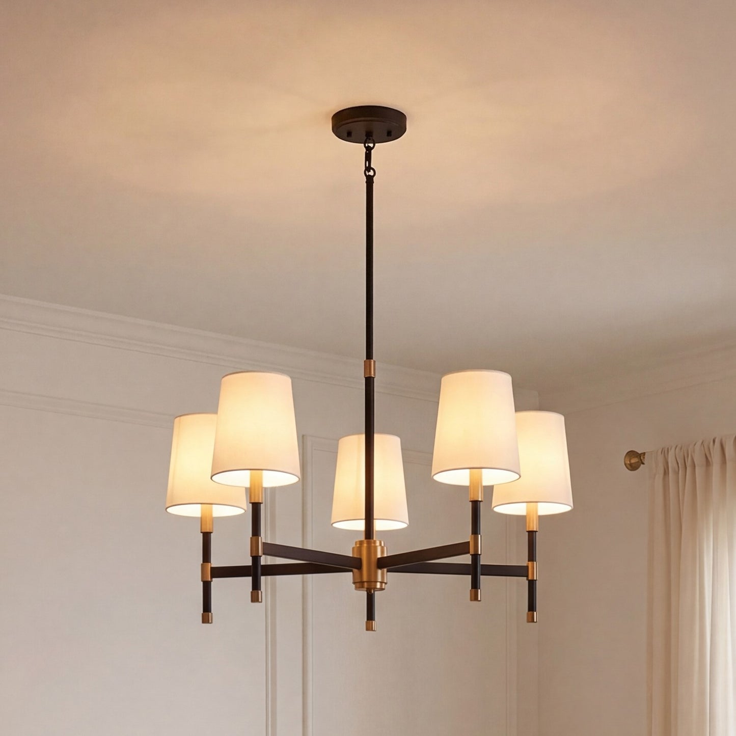 5 Light Chandelier, Black