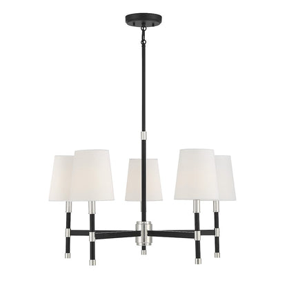 Savoy House Brody 5Lt Chandelier, Black/ Nickel - 1-1630-5-173