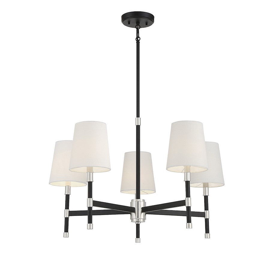 5 Light Chandelier, Black