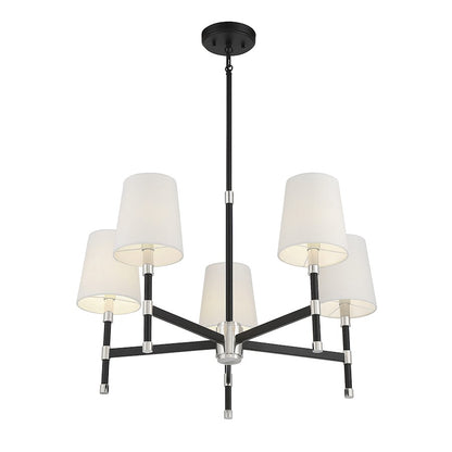 5 Light Chandelier, Black