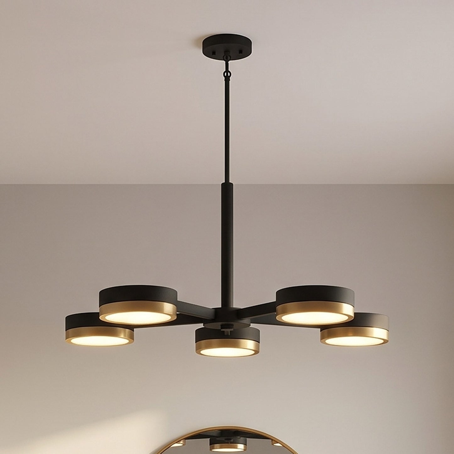 5 Light LED Chandelier, Black