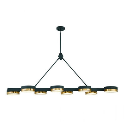 8 Light LED Linear Chandelier, Black