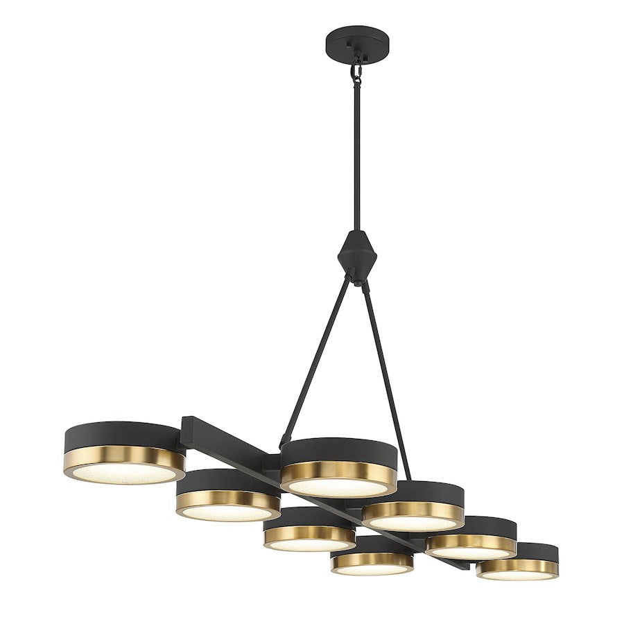 8 Light LED Linear Chandelier, Black