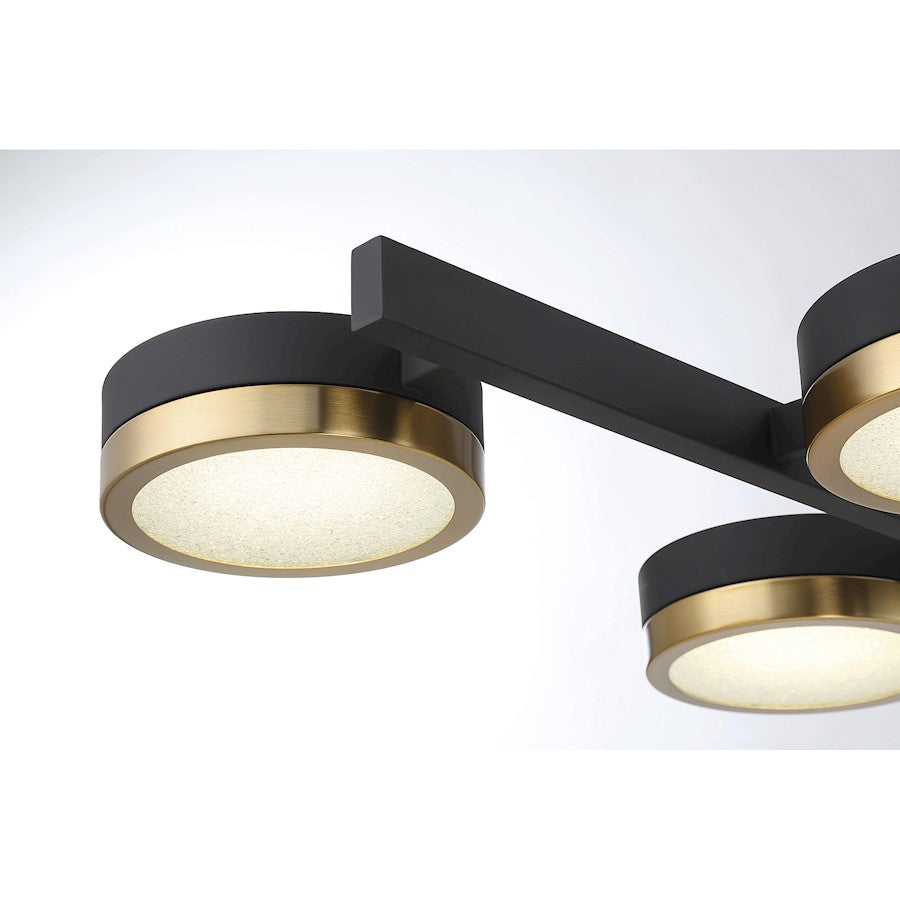 8 Light LED Linear Chandelier, Black