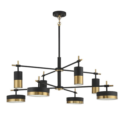 8 Light LED Chandelier, Black