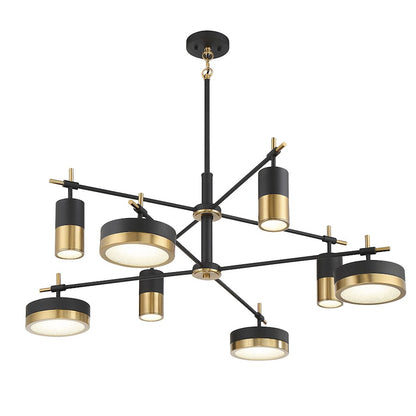 8 Light LED Chandelier, Black