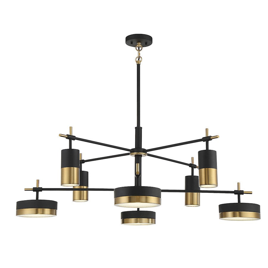 8 Light LED Chandelier, Black