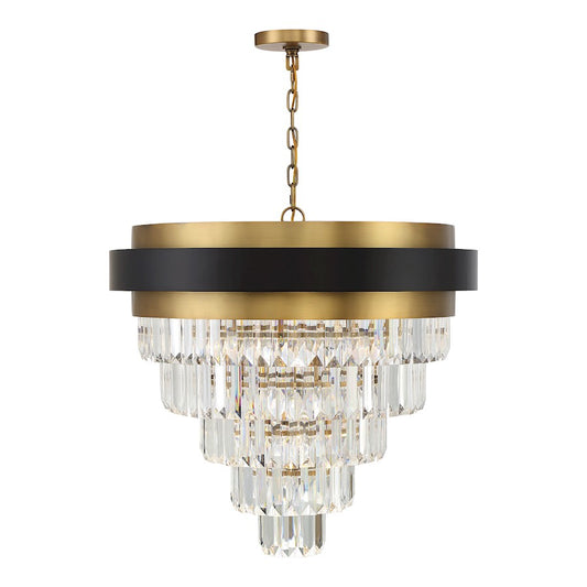 9 Light Chandelier, Black