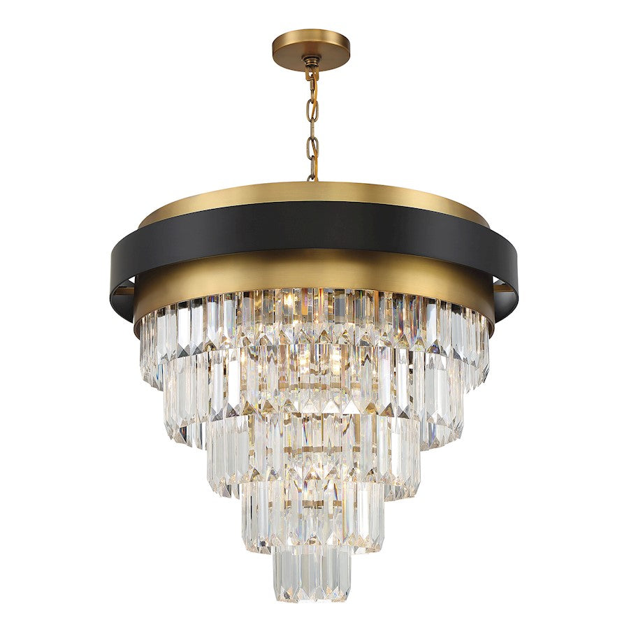 9 Light Chandelier, Black