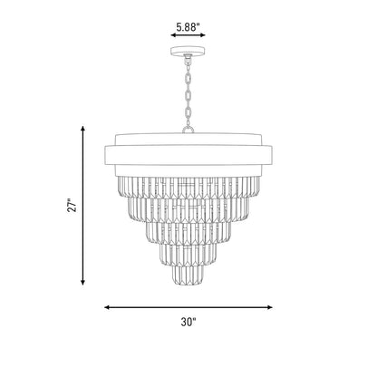 9 Light Chandelier, Black