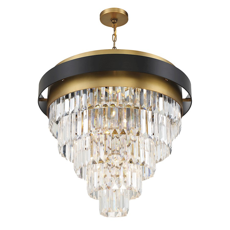 9 Light Chandelier, Black