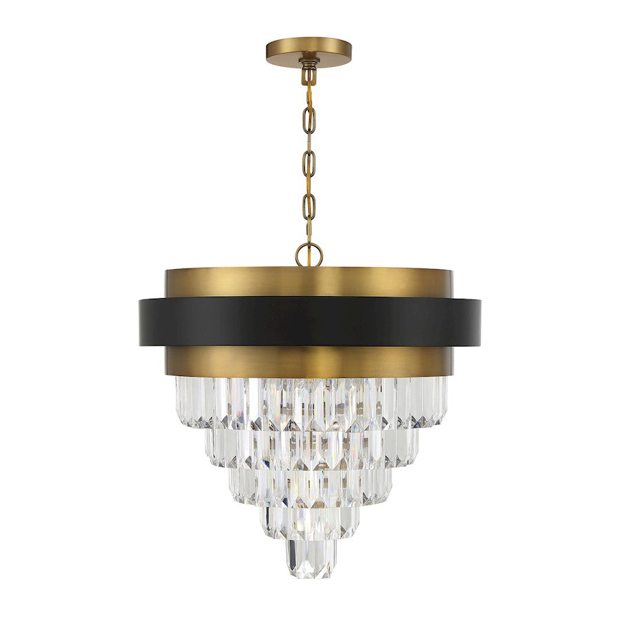 4 Light Chandelier, Black