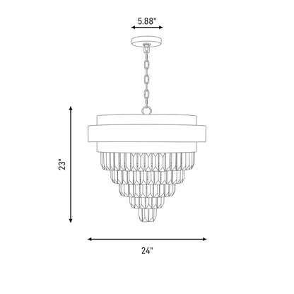 4 Light Chandelier, Black