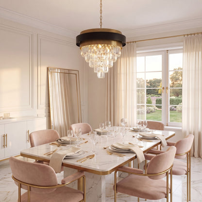 4 Light Chandelier, Black