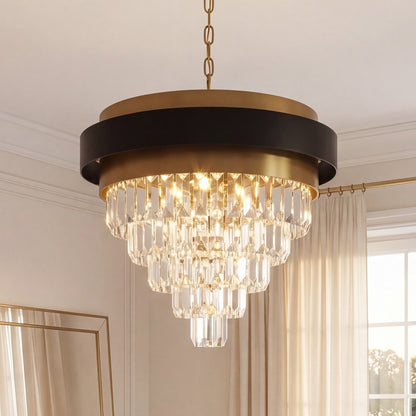 4 Light Chandelier, Black