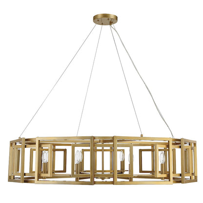 8-Light Chandelier, Burnished Brass