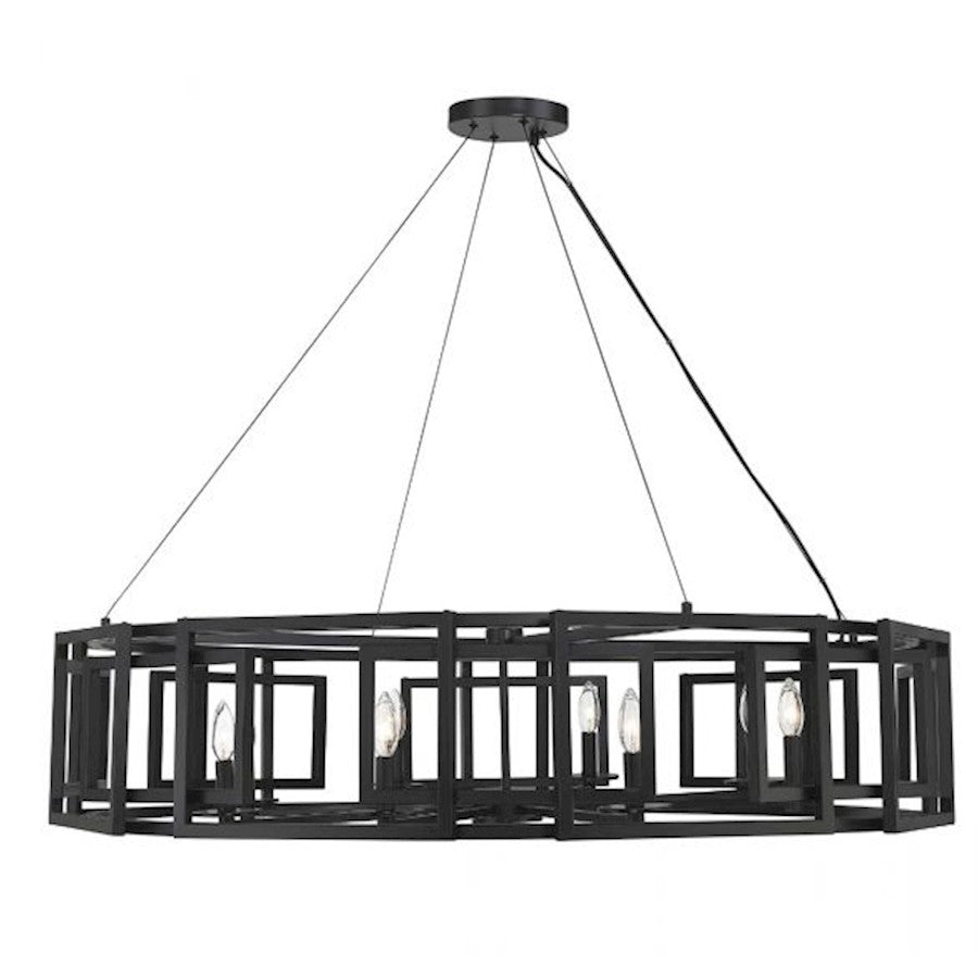 8-Light Chandelier, Matte Black