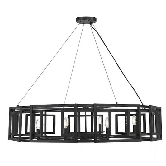8-Light Chandelier, Matte Black