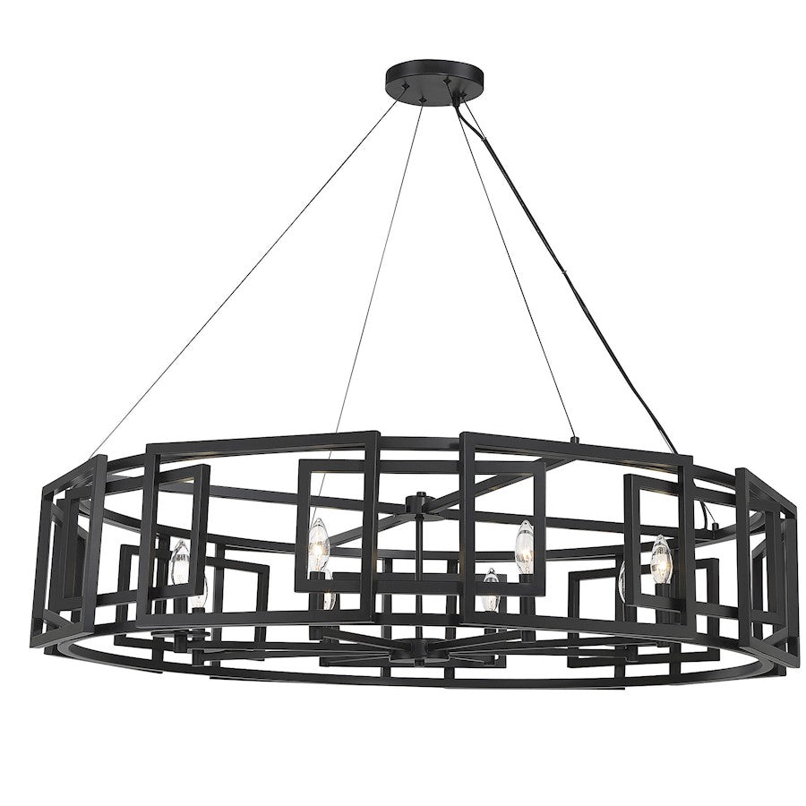 8-Light Chandelier, Matte Black