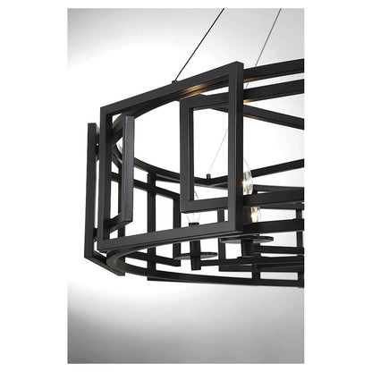 8-Light Chandelier, Matte Black