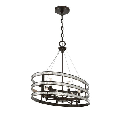 8 Light Linear Chandelier, English Bronze