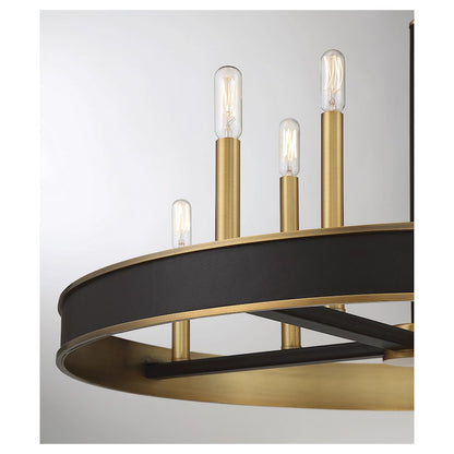 8 Light Chandelier, Warm Brass