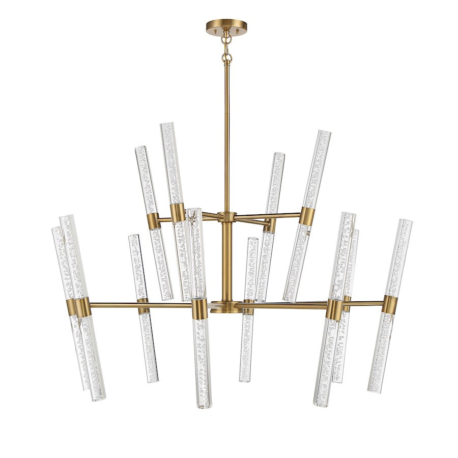 24-Light LED Chandelier, Warm Brass