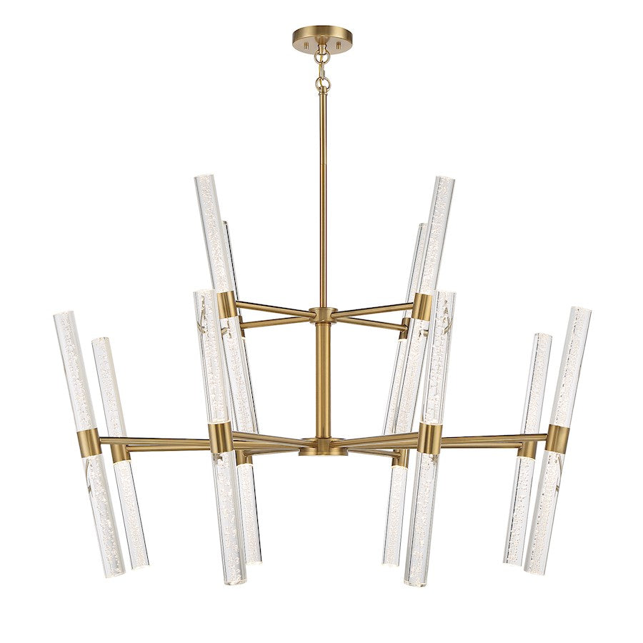 24-Light LED Chandelier, Warm Brass