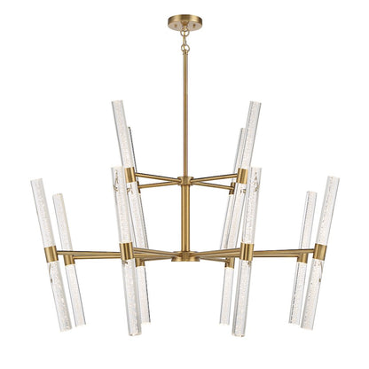 24-Light LED Chandelier, Warm Brass