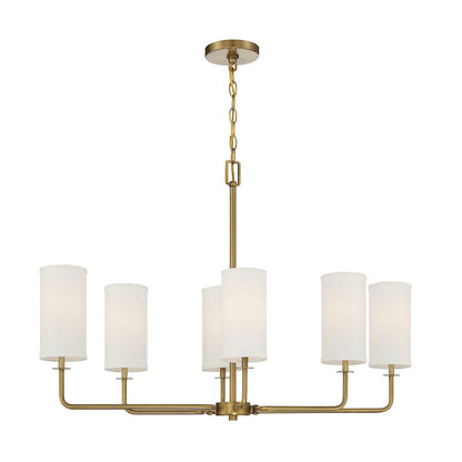 6 Light Linear Chandelier, Matte Black