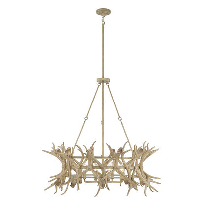 8 Light Chandelier, Natural Antler
