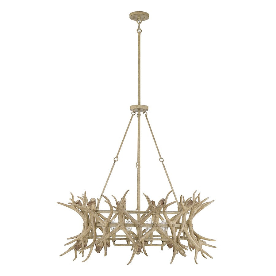 8 Light Chandelier, Natural Antler