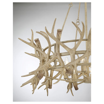 8 Light Chandelier, Natural Antler
