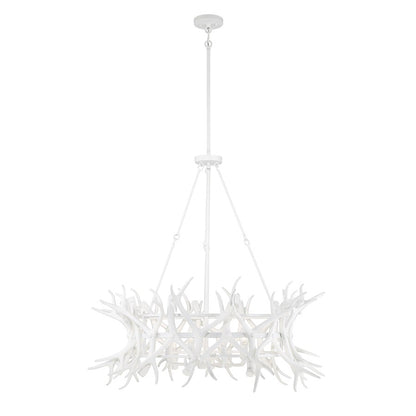 8 Light Chandelier, Matte White