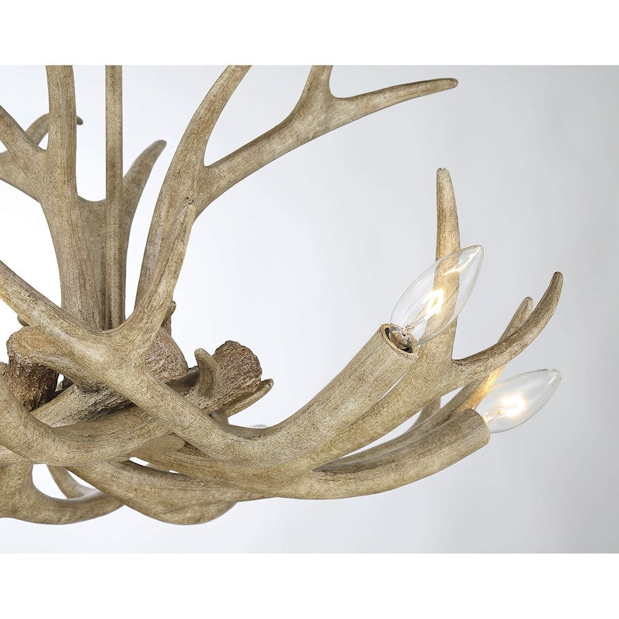 6 Light Chandelier, Matte White