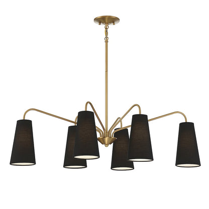 Savoy House Edgewood 6-Light Linear Chandelier Warm Brass - 1-1785-6-322