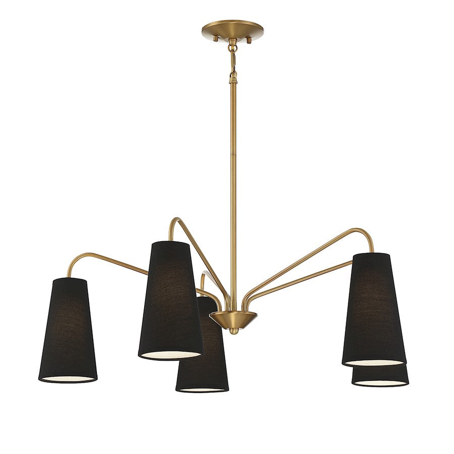 Edgewood 5-Light Chandelier, Warm Brass