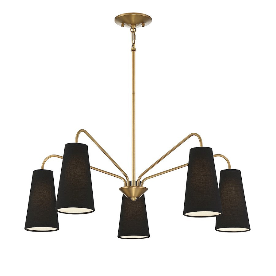 Edgewood 5-Light Chandelier, Warm Brass
