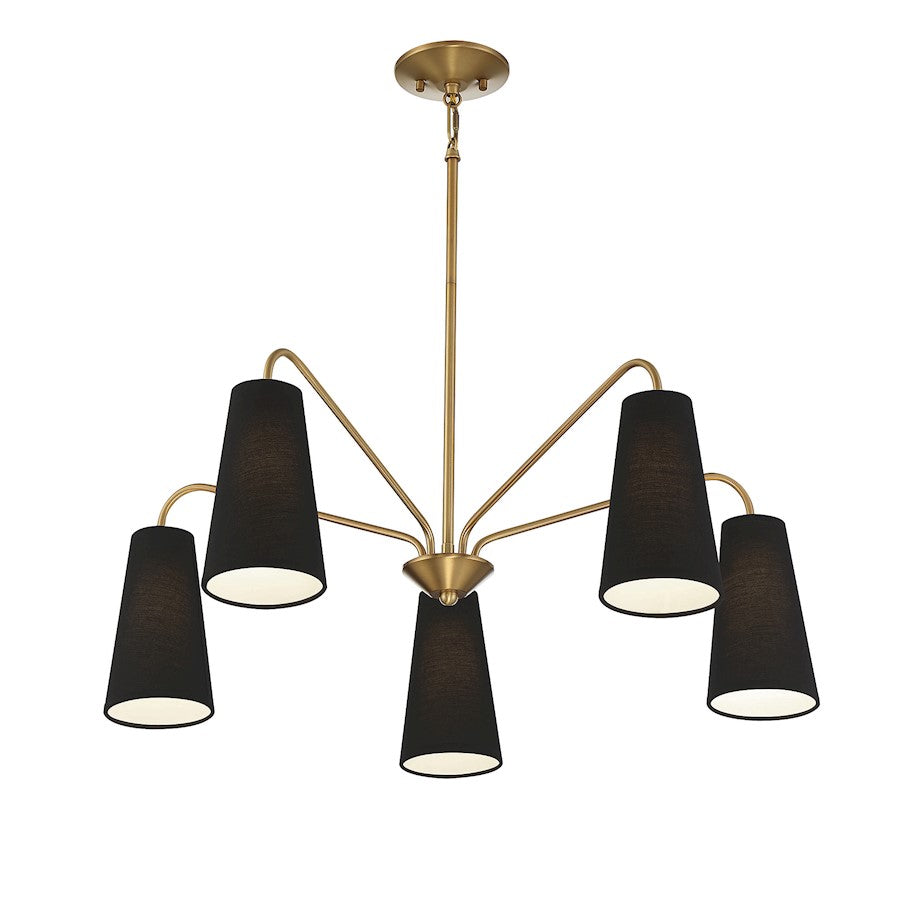Edgewood 5-Light Chandelier, Warm Brass