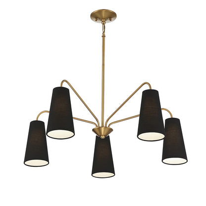 Edgewood 5-Light Chandelier, Warm Brass