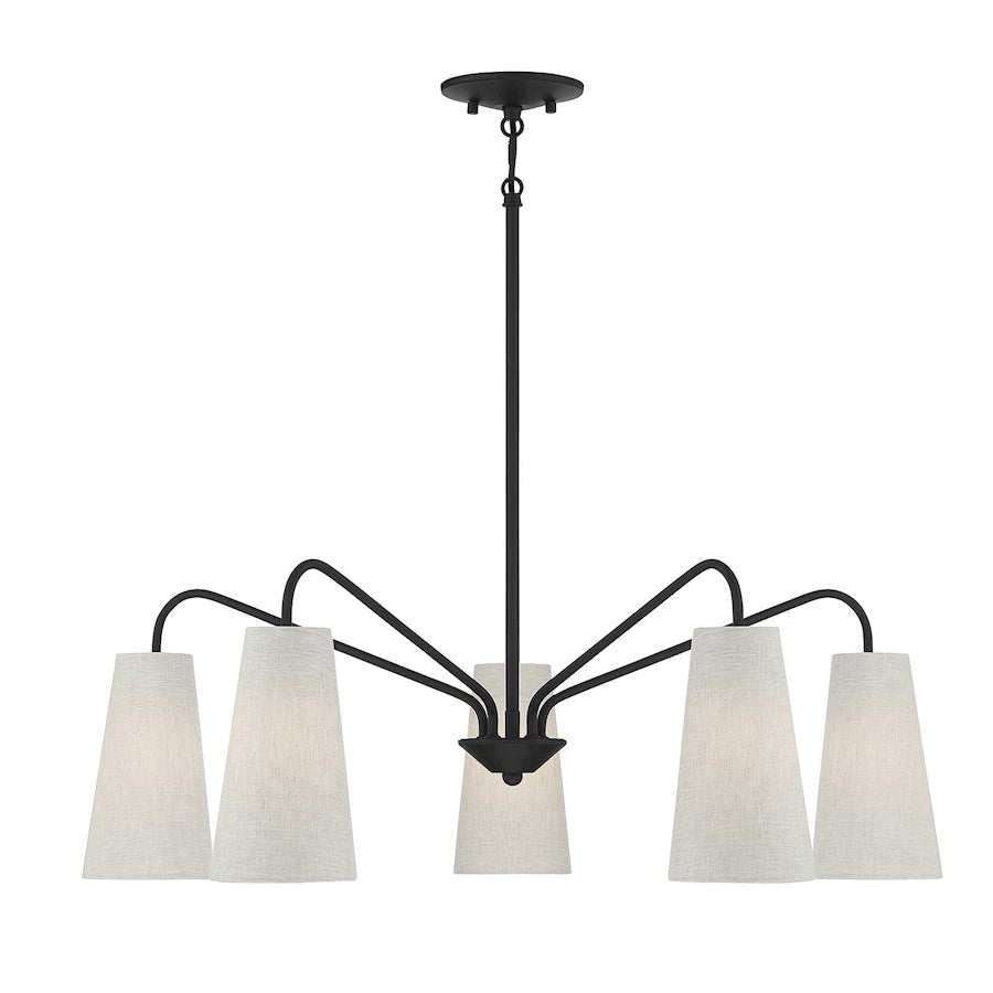 Savoy House Edgewood 5-Light Chandelier, Matte Black - 1-1786-5-89