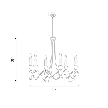 Savoy House Sofia 6 Lt Chandelier, Clear Bubble, Noble Brass