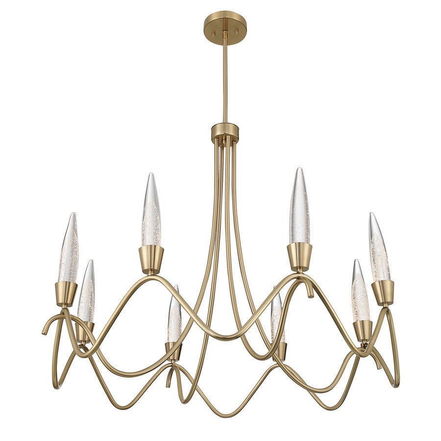 Savoy House Sofia 8 Lt Chandelier, Clear Bubble, Noble Brass