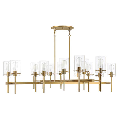 16 Light Chandelier, Burnished Brass