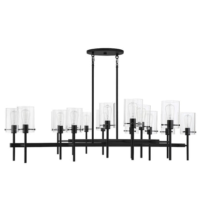 16 Light Chandelier, Matte Black