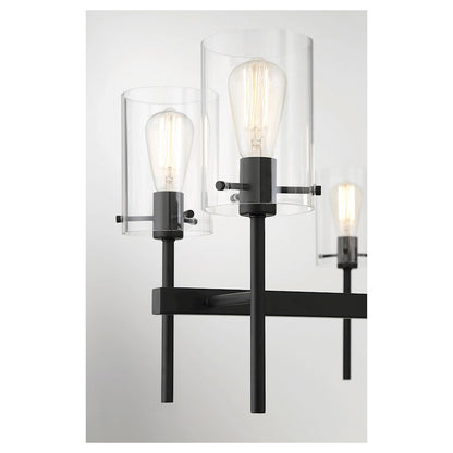 16 Light Chandelier, Matte Black