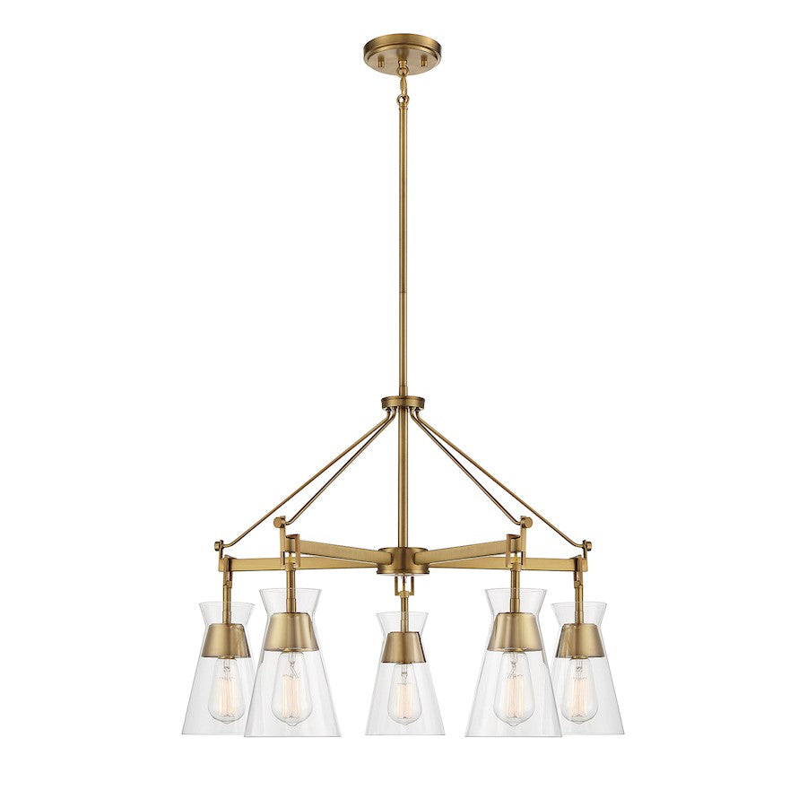 Savoy House Lakewood 5-Light Chandelier, Warm Brass - 1-1832-5-322