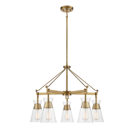 Savoy House Lakewood 5-Light Chandelier, Warm Brass - 1-1832-5-322