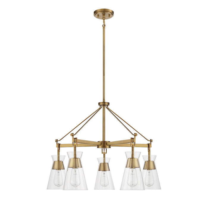 Savoy House Lakewood 5-Light Chandelier, Warm Brass