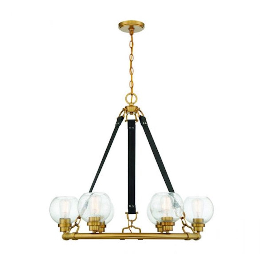 6 Light Chandelier, Antique Nickel